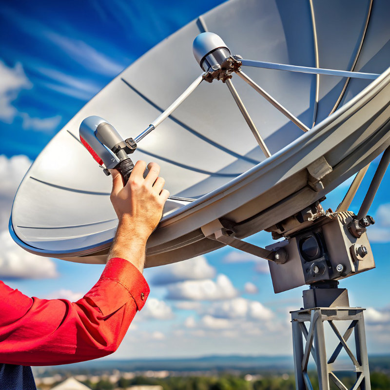 Antenna terrestre e parabola installate sulla copertura di un edificio